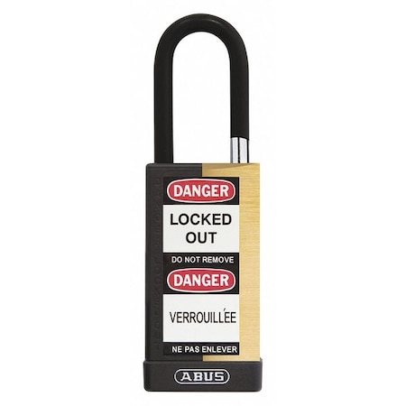 Abus Keyed Padlock, Open, Rectangular Steel Body, Hardened Steel Shackle, 3/4 in W 20059