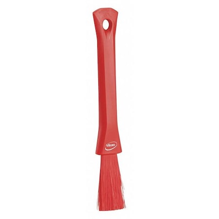 Vikan 1 13/16 in W Detail Brush, Soft, 5 51/64 in L Handle, 8 5/64 in L Brush, Red, Plastic 5551304
