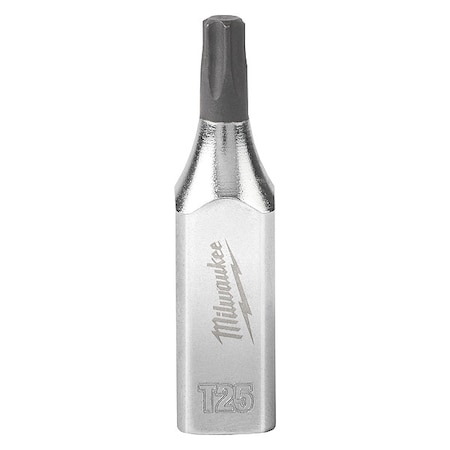 Milwaukee Tool Socket, S2 Stl, T25, Torx, Chrm, 0.25 in 45-34-1004