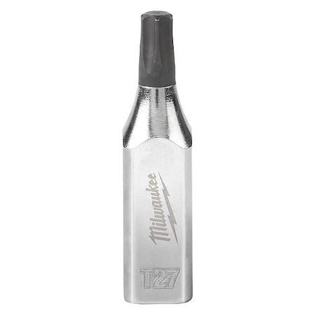 Milwaukee Tool Socket, S2 Stl, T27, Torx, Chrm, 0.25 in 45-34-1005