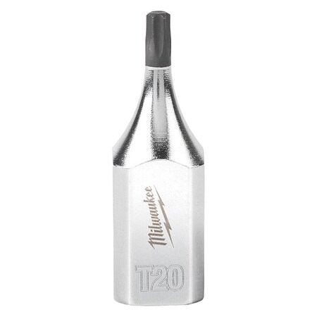 Milwaukee Tool Socket, S2Stl, T20, Torx, Chrm, 0.375in 45-34-1010