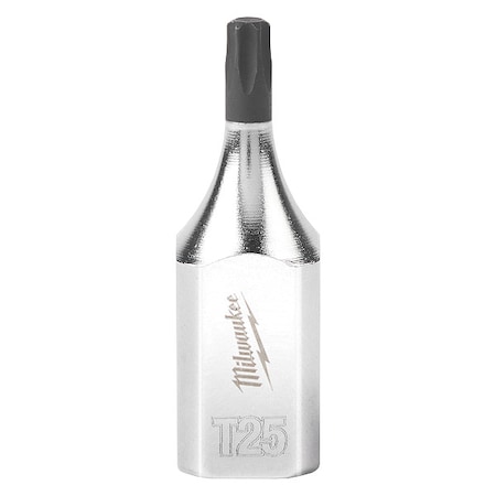 Milwaukee Tool Socket, S2Stl, T25, Torx, Chrm, 0.375in 45-34-1011