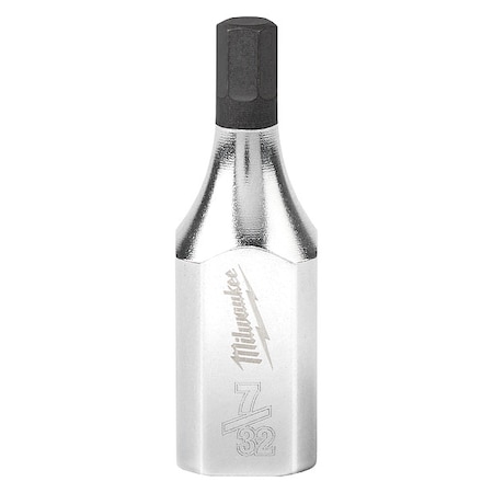 Milwaukee Tool Socket, S2Stl, 7/32in, Hex, Chrm, 0.375in 45-34-1044