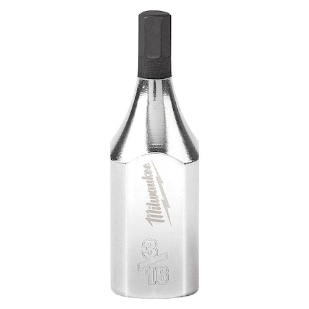 Milwaukee Tool Socket, S2Stl, 3/16in, Hex, Chrm, 0.375in 45-34-1043