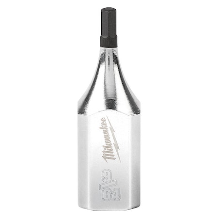 Milwaukee Tool Socket, S2Stl, 9/64in, Hex, Chrm, 0.375in 45-34-1041