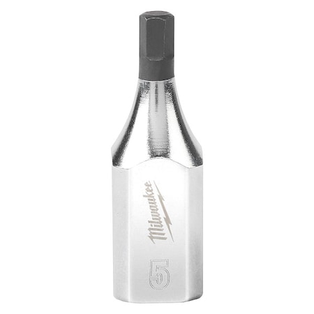 Milwaukee Tool Socket, S2Stl, 5mm, Hex, Chrm, 0.375in 45-34-1051