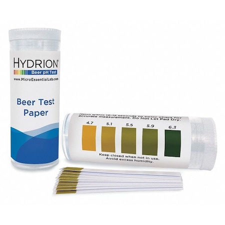 Hydrion Test Strips, Detects pH, 4.7 to 6.3 Range, PK100 BR-64