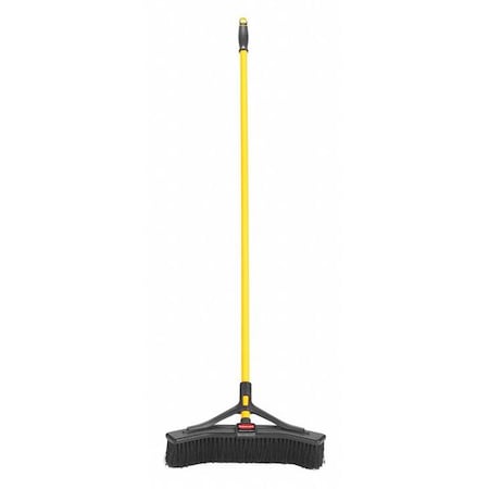 Rubbermaid Commercial 18 in Sweep Face Angle Broom, Medium, Synthetic, Black 2018727