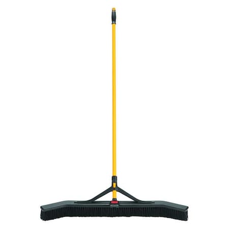 Rubbermaid Commercial 36 in Sweep Face Push Broom, Medium, Synthetic, Black 2018728