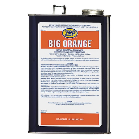 Zep Degreaser, 1 Gal Pail, Liquid, Orange, 4 PK 41524