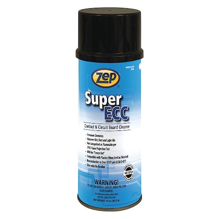 Zep Super ECC Contact Cleaner, 10 oz, Aerosol Spray Can, Liquid, 12 PK 352401
