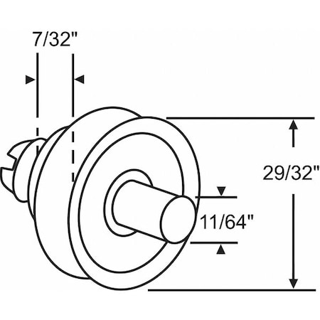 Zoro Select Drawer Roller/Axle, 1/4" H 45-98