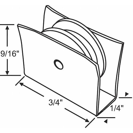Zoro Select Roller Assembly, Sliding Window, 3/4" L 52-675
