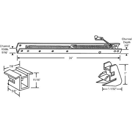 Zoro Select Sash Balance, Window Channel, 24" L 60-231-6