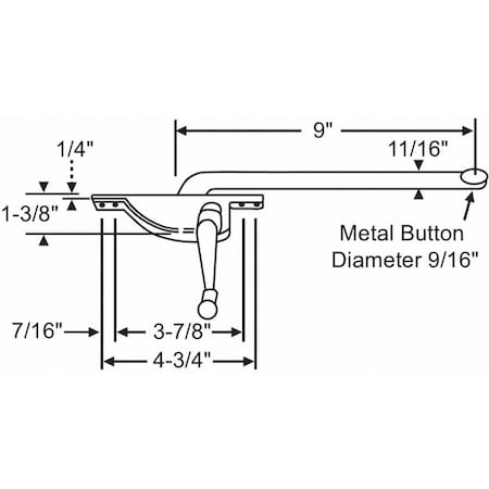 Zoro Select Window Operator, Left Hand, 12" L 36-312