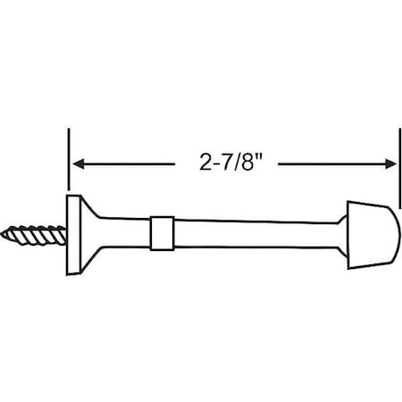 Zoro Select Door Stop, Door Mount, Brass Plated 19-144