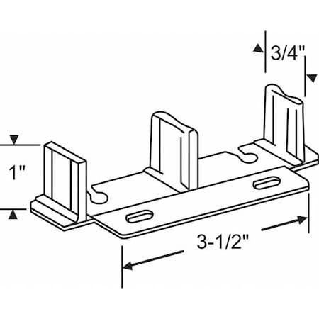 Zoro Select Floor Guide, Steel, Anodized, 4-3/4"L x 1-13/31"W 8-232