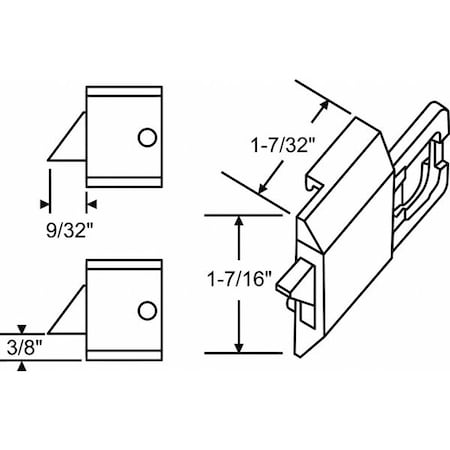 Zoro Select Slide Latch, Tilt Window, 27/64" L 83-600BA-1