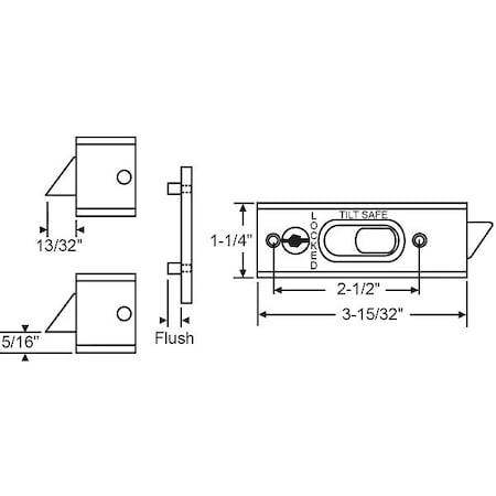 Zoro Select Tilt Slide Latch, Tilt Window, 3-15/32" L 85-619PW-1