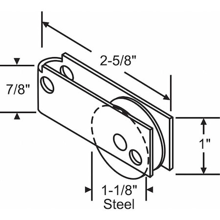 Zoro Select Roller Assembly 2-5/8" L, Steel Plated 9-279