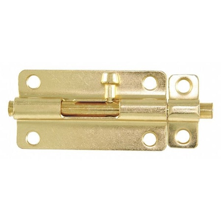 Zoro Select Barrel Bolt, Plated Zinc, 2-1/2" L 19-1144