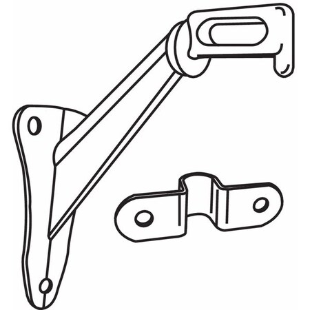 Zoro Select Handrail Bracket, Plated, 3-1/2" H 900-9669CH