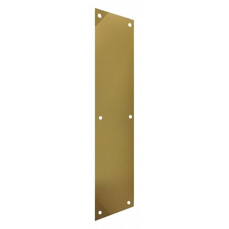 Zoro Select Door Push Plate, Brass, Polished, 4" W 18-416P-605