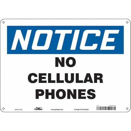 Condor Safety Sign Cell Phone, 10 in H, 14 in W, Polyethylene ...