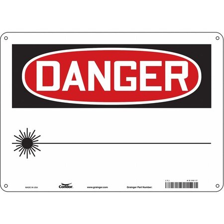 Condor Safety Sign, 10 in Height, 14 in Width, Aluminum, Horizontal Rectangle, English, 451R17 451R17