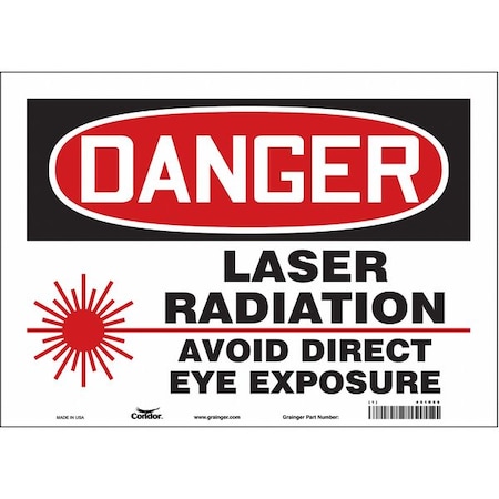 Condor Safety Sign, 10 in Height, 14 in Width, Vinyl, Horizontal Rectangle, English, 451R66 451R66