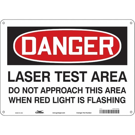 Condor Safety Sign, 10 in Height, 14 in Width, Polyethylene, Horizontal Rectangle, English, 451T02 451T02