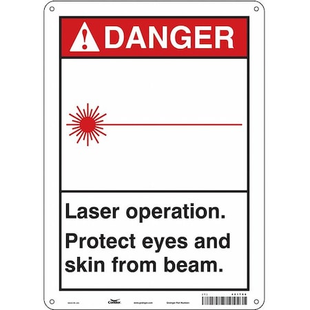 Condor Safety Sign, 14 in Height, 10 in Width, Aluminum, Vertical Rectangle, English, 451T06 451T06