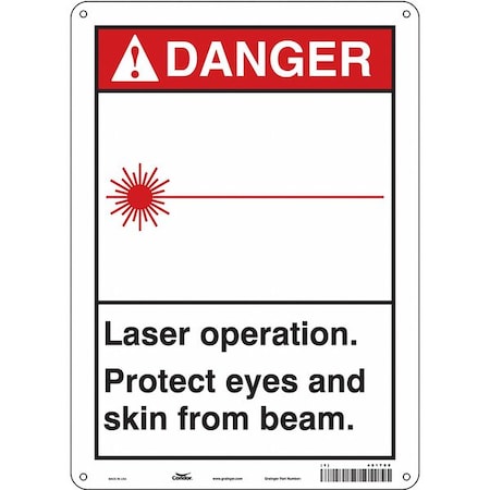 Condor Safety Sign, 14 in Height, 10 in Width, Polyethylene, Vertical Rectangle, English, 451T08 451T08