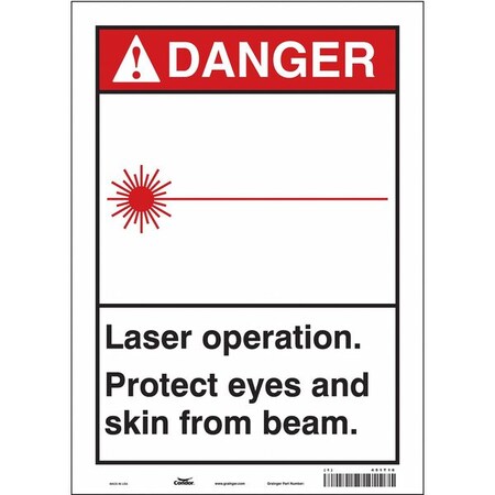 Condor Safety Sign, 14 in Height, 10 in Width, Vinyl, Vertical Rectangle, English, 451T10 451T10