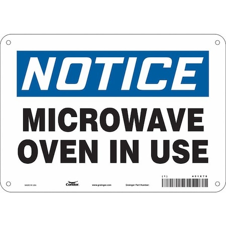 Condor Safety Sign Radiofrequency/ Microwave, 7 in H, 10 in W, Polyethylene, Vertical Rectangle, 451X78 451X78