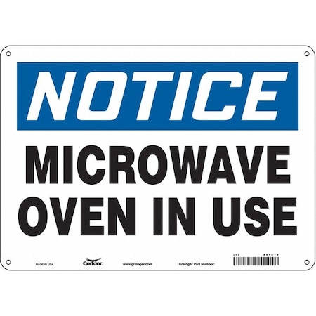 Condor Safety Sign Radiofrequency/ Microwave, 10 in H, 14 in W, Polyethylene, Horizontal Rectangle, 451X79 451X79