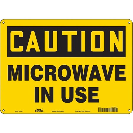 Condor Safety Sign Radiofrequency/ Microwave, 10 in H, 14 in W, Polyethylene, Horizontal Rectangle, 451X05 451X05