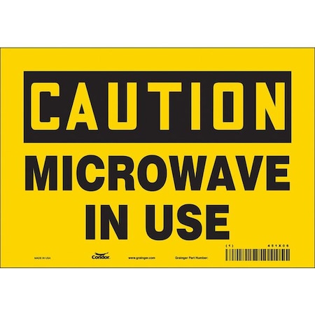 Condor Safety Sign Radiofrequency/Microwave, 7 in H, 10 in W, Vinyl, Vertical Rectangle, 451X06 451X06