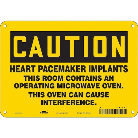 Condor Safety Sign, 7 in Height, 10 in Width, Polyethylene, Vertical Rectangle, English, 451X17 451X17