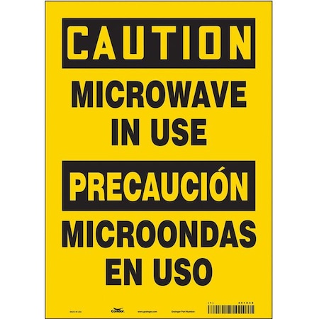 Condor Safety Sign Radiofrequency/ Microwave, 10 in H, 14 in W, Vinyl, Horizontal Rectangle, 451X38 451X38