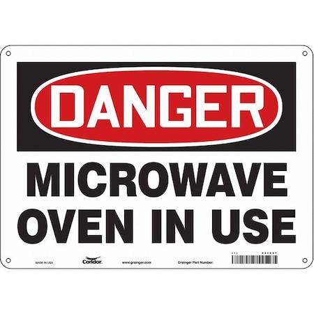 Condor Safety Sign Radiofrequency/ Microwave, 10 in H, 14 in W, Aluminum, Horizontal Rectangle, 451X47 451X47