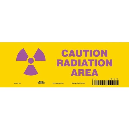 Condor Safety Sign, 3 1/2 in H, 10 in W, Vinyl, Vertical Rectangle, 451Y88, PK10 451Y88