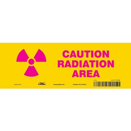 Condor Safety Sign, 3 1/2 in H, 10 in W, Vinyl, Vertical Rectangle, 451Y89 451Y89