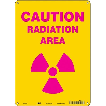 Condor Radiation Safety Sign, 14 in H, 10 in W, Polyethylene, Vertical Rectangle, 451Y71 451Y71