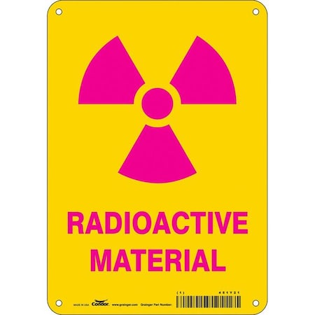 Condor Safety Sign, 10 in Height, 7 in Width, Polyethylene, Horizontal Rectangle, English, 451Y21 451Y21