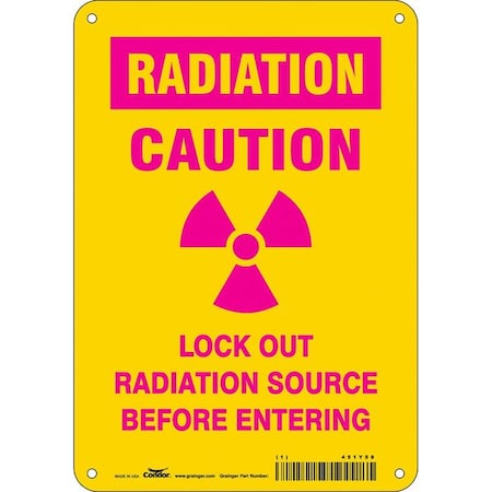 Condor Safety Sign, 10 in Height, 7 in Width, Polyethylene, Horizontal Rectangle, English, 451Y58 451Y58