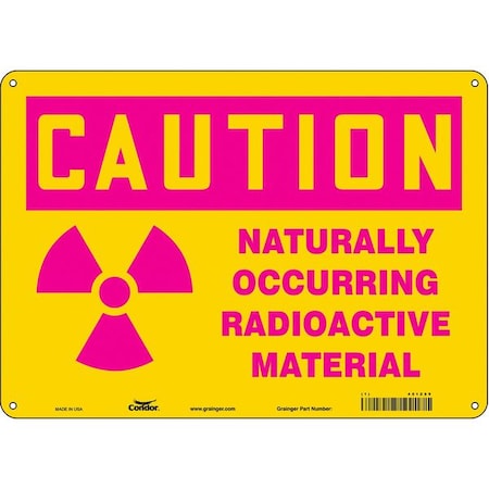 Condor Safety Sign, 10 in Height, 14 in Width, Polyethylene, Horizontal Rectangle, English, 451Z89 451Z89