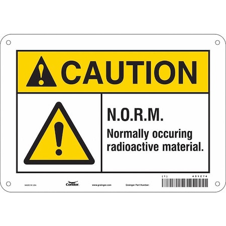 Condor Safety Sign, 7 in Height, 10 in Width, Aluminum, Vertical Rectangle, English, 451Z74 451Z74