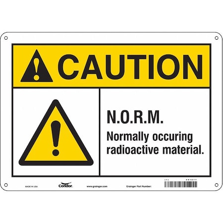 Condor Safety Sign, 10 in Height, 14 in Width, Polyethylene, Horizontal Rectangle, English, 451Z77 451Z77