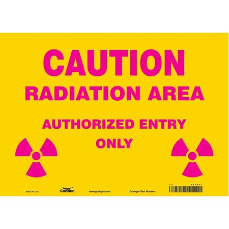 Condor Safety Sign, 10 in Height, 14 in Width, Vinyl, Horizontal Rectangle, English, 451Z07 451Z07